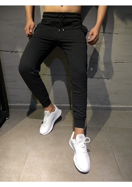 Relax Family Xf Erkek Yazlık Slim Fit Dar Kesim Siyah Jogger Eşorfman Altı