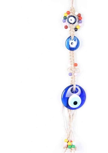 Nazar Makrome Oval Şekilli Çiçek Örme Detaylı Duvar Süsü