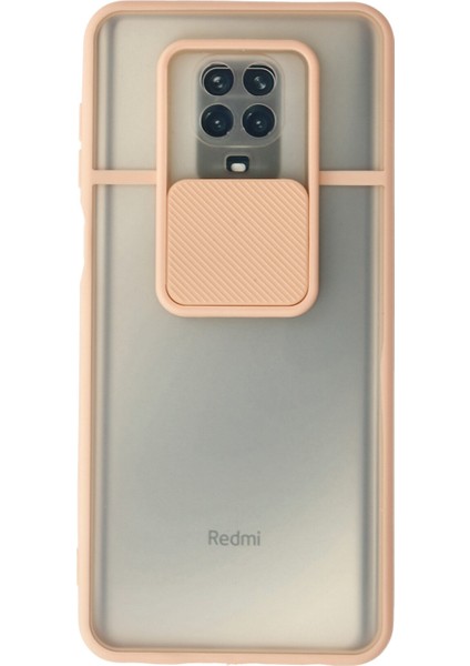 Xiaomi Redmi Note 9s Kılıf Palm Buzlu Kamera Sürgülü Silikon - Pembe