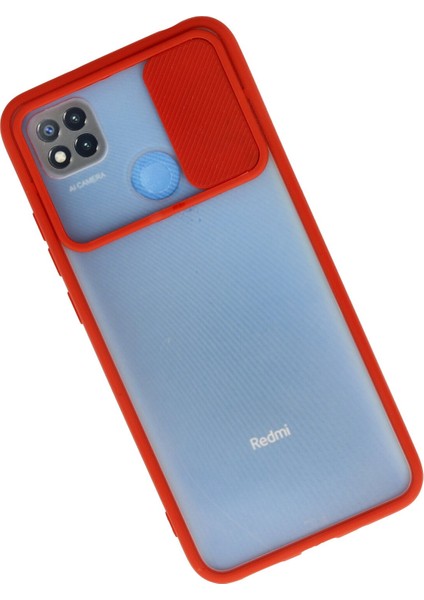 Xiaomi Redmi 9c Kılıf Palm Buzlu Kamera Sürgülü Silikon - Kırmızı