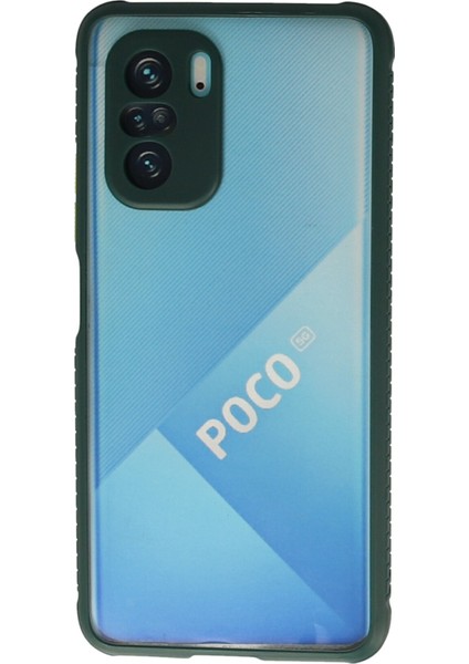 Xiaomi Poco F3 Kılıf Miami Şeffaf Silikon - Koyu Yeşil