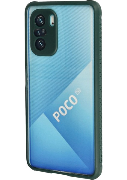 Xiaomi Poco F3 Kılıf Miami Şeffaf Silikon - Koyu Yeşil