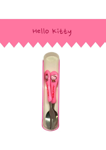Bebek Çocuk Çatal Kaşık Seti Taşıma Kutulu Hello Kitty fiyatları