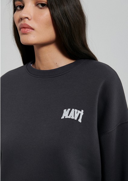 Logo Baskılı Antrasit Sweatshirt1611600-82185