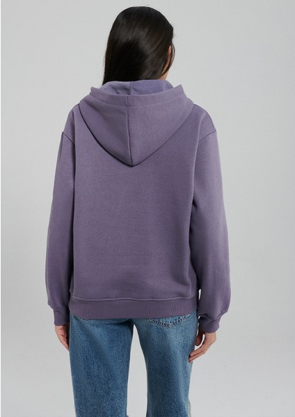 Kapüşonlu Mor Basic Sweatshirt 167299-70608