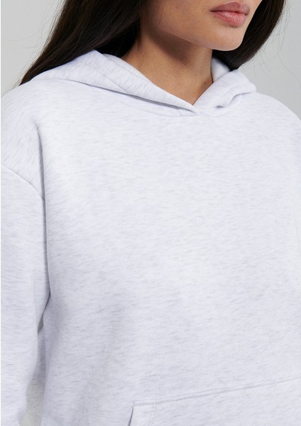 Kapüşonlu Gri Basic Sweatshirt 167299-85438