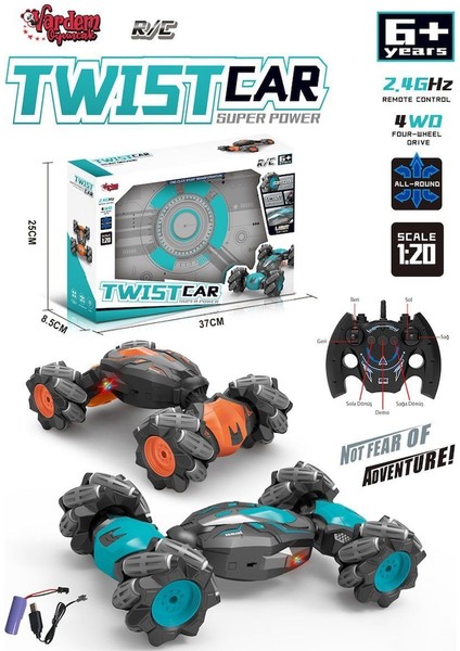 YJ-059-1 Uzaktan Kumandalı Full Fonksiyon 2.4g Işıklı Akrobat Araba 1:16