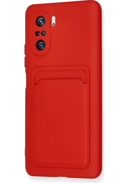 Xiaomi Redmi K40 Pro Kılıf Kelvin Kartvizitli Silikon - Kırmızı