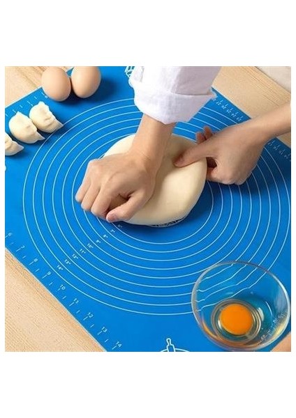 40*50 cm Silikon Ölçekli Kullanımı Kolay Hamur Açma Matı Ekmek Mantı Makarna Hamuru Yoğurma