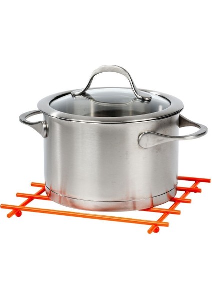 Turuncu Düz Çubuklu Yanmaz Nihale, Tezgah Üstü Altlık - Metal Paslanmaz