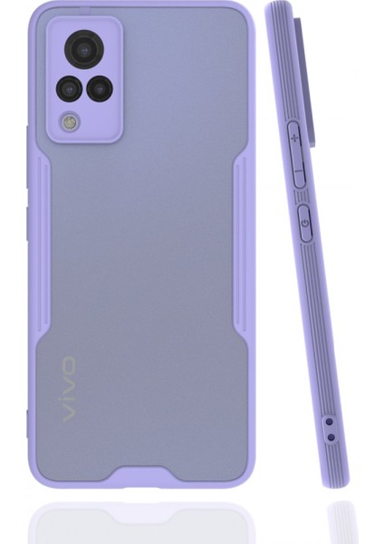 Vivo V21 Kılıf Platin Silikon - Lila