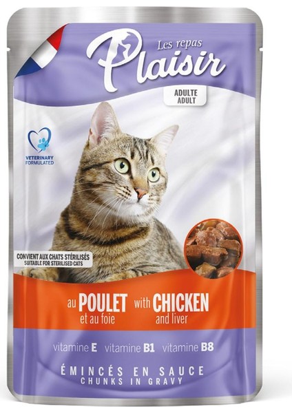 Pouch 100 gr Tavuk Etli&ciğerli 12 Adet Kedi Maması