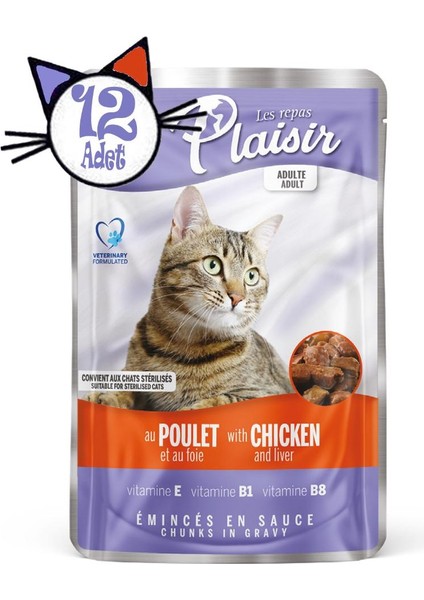 Pouch 100 gr Tavuk Etli&ciğerli 12 Adet Kedi Maması fiyatları