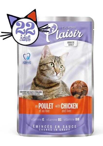 Pouch 100 gr Tavuk Etli&ciğerli 22 Adet Kedi Maması