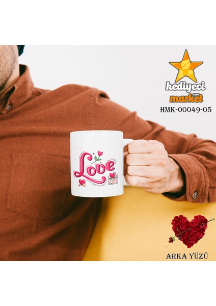 Kişiye Özel Sevgililer Günü Temalı Beyaz Kupa Bardak - HMK-00049-05 fiyatları