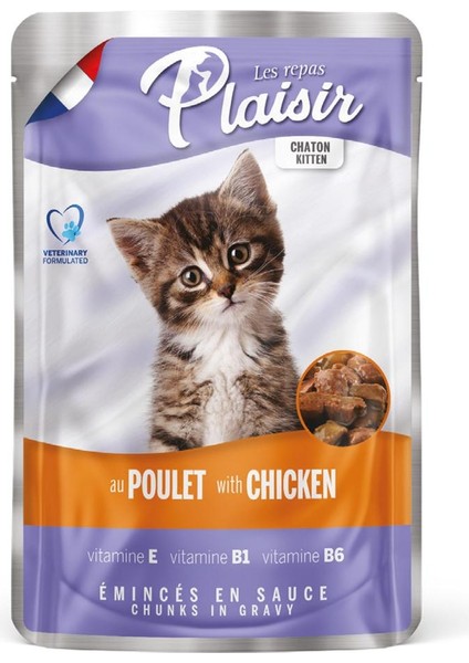 Pouch 100 gr Tavuk Etli 12 Adet Yavru Kedi Maması