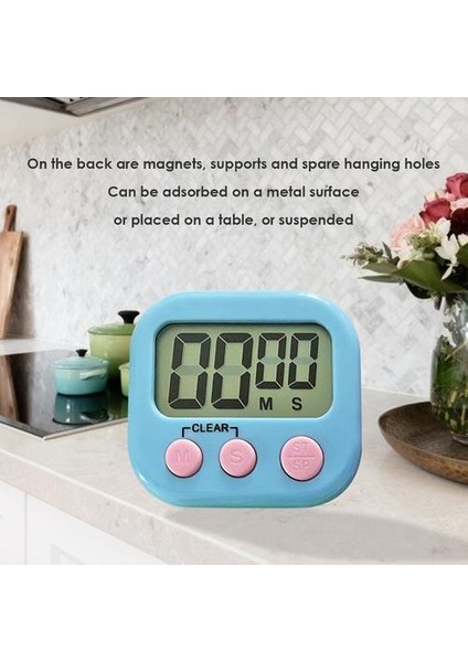 Dijital Ekran Ekran Zamanlayıcı LCD Elektronik Manyetik Pişirme Masa Geri Sayım Saat Kronometre ile Mutfak Tedarik Için Standı | Mutfak Zamanlayıcıları (Mavi) (Yurt Dışından)