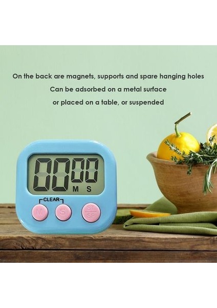 Dijital Ekran Ekran Zamanlayıcı LCD Elektronik Manyetik Pişirme Masa Geri Sayım Saat Kronometre ile Mutfak Tedarik Için Standı | Mutfak Zamanlayıcıları (Mavi) (Yurt Dışından)
