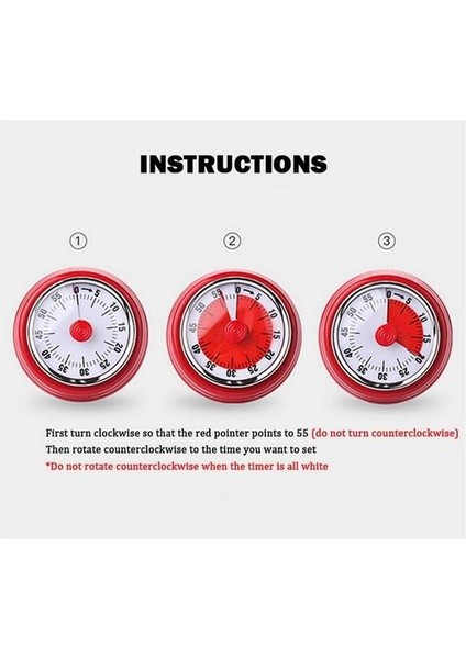 Manyetik Alt Hatırlatma Saymak Mutfak Zamanlayıcı Arama Pişirme Zamanlayıcı Retro Mekanik Clockwork Digit Pointer Taşınabilir Saat | Mutfak Zamanlayıcıları (Yurt Dışından)