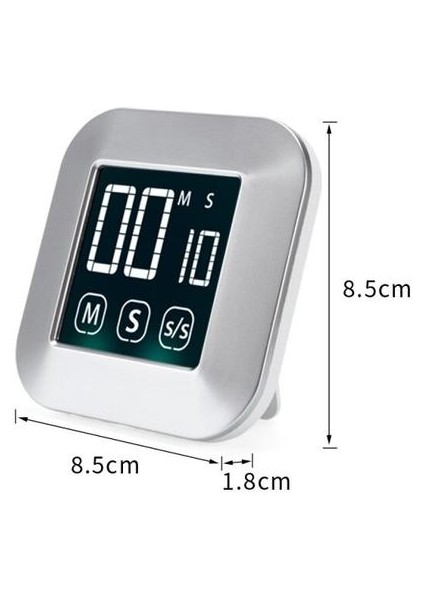 Dijital Mutfak Zamanlayıcı Dokunmatik Ekran Dijital Mutfak Zamanlayıcı Manyetik Elektronik Zamanlayıcı ve Kronometre LCD Ekranlı Sesleme Alarmı | Mutfak Zamanlayıcıları (Gümüş) (Yurt Dışından)