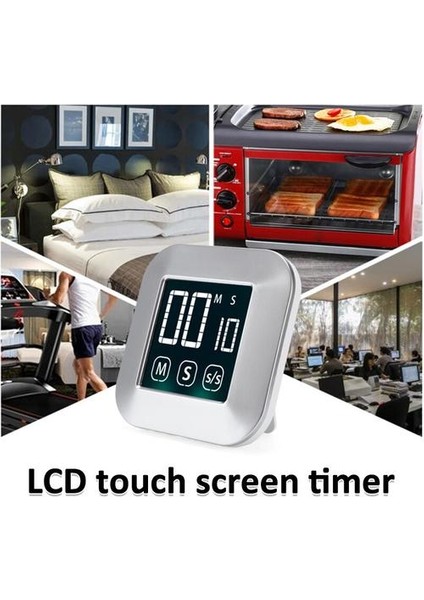 Dijital Mutfak Zamanlayıcı Dokunmatik Ekran Dijital Mutfak Zamanlayıcı Manyetik Elektronik Zamanlayıcı ve Kronometre LCD Ekranlı Sesleme Alarmı | Mutfak Zamanlayıcıları (Gümüş) (Yurt Dışından)