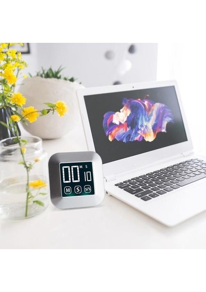 Dijital Mutfak Zamanlayıcı Dokunmatik Ekran Dijital Mutfak Zamanlayıcı Manyetik Elektronik Zamanlayıcı ve Kronometre LCD Ekranlı Sesleme Alarmı | Mutfak Zamanlayıcıları (Gümüş) (Yurt Dışından)
