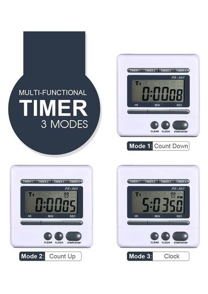 Dijital Geri Sayım Timer 4 Kanal Sayımı Aşağı Açık Mutfak Pişirme Zamanlayıcı Saati | Mutfak Zamanlayıcıları (Yurt Dışından) fiyatları