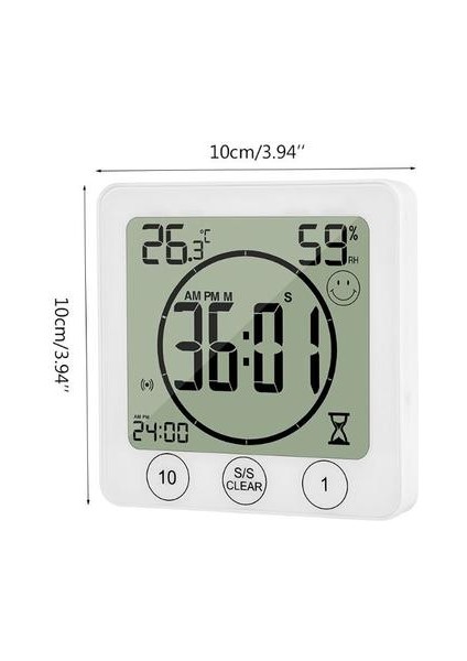 LCD Banyo Duvar Saati Sıcaklık Nem Geri Sayım Su Geçirmez Duş Zamanlayıcı K43D | Mutfak Zamanlayıcıları (Yurt Dışından) fırsatları
