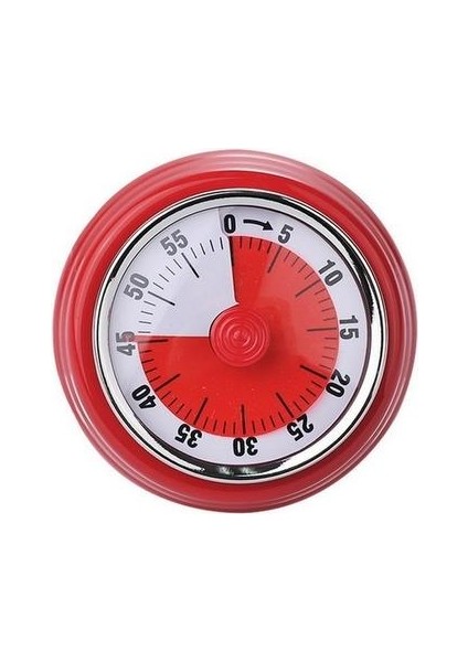 Taşınabilir Manyetik Analog Zamanlayıcı Mutfak Pişirme Duş Kronometre Çalar Saat Manuel Yuvarlak Geri Sayım Paslanmaz Çelik | Mutfak Zamanlayıcıları (Kırmızı) (Yurt Dışından)