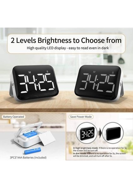 4 Inç LED Dijital Ekran Mutfak Pişirme Zamanlayıcı ile Ayarlanabilir Hacim Seviye 2 Parlaklık Manyetik Geri Sayım Sayımı Zamanlayıcı | Mutfak Zamanlayıcıları (Yurt Dışından) modelleri