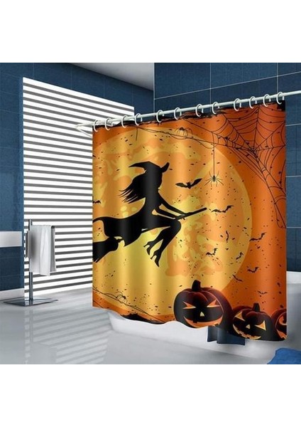 Cadılar Bayramı Perdesi Su Geçirmez Polyester Kumaş Cadı Banyo Dekorasyonu 180 cm x 180 cm (Yurt Dışından)