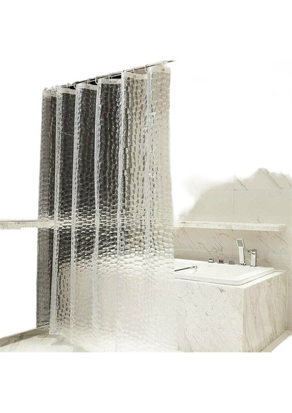 (180 * 180 Cm) 3D Eva Temizle Duş Banyo Perdesi Su Geçirmez Plastik Elmas Su Küpü (Yurt Dışından) modelleri