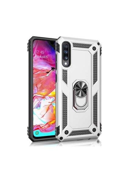 Huawei P Smart Pro 2019 Çift Katmanlı ve Yüzüklü Tam Koruma Vega Premium Kılıf