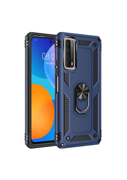 Huawei P Smart 2021 Çift Katmanlı ve Yüzüklü Tam Koruma Vega Premium Kılıf