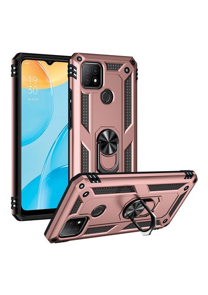 Oppo A15 Kılıf Tam Koruma Çift Katmanlı Ibiza Sert Silikon Kapak