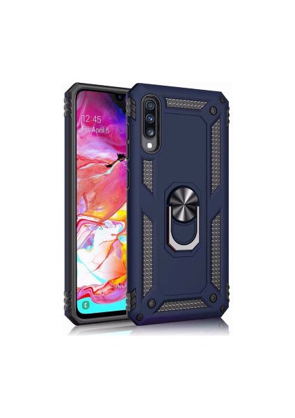 Samsung Galaxy A70 Çift Katmanlı ve Yüzüklü Tam Koruma Vega Premium Kılıf