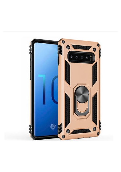 Samsung Galaxy S10 Çift Katmanlı ve Yüzüklü Tam Koruma Vega Premium Kılıf