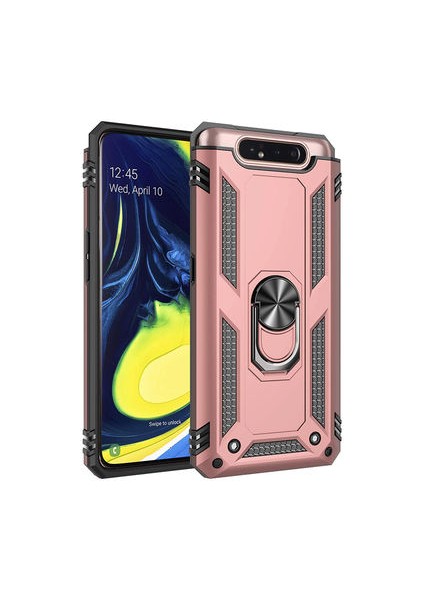 Samsung Galaxy A80 Çift Katmanlı ve Yüzüklü Tam Koruma Vega Premium Kılıf