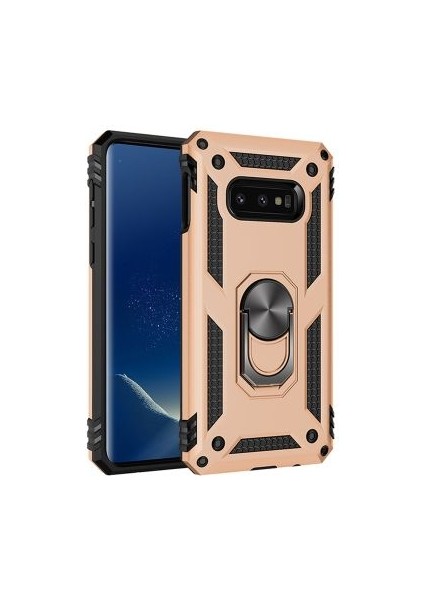 Samsung Galaxy S10E Çift Katmanlı ve Yüzüklü Tam Koruma Vega Premium Kılıf
