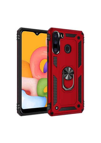 Samsung Galaxy A21 Kılıf Tam Koruma Çift Katmanlı Ibiza Sert Silikon Kapak