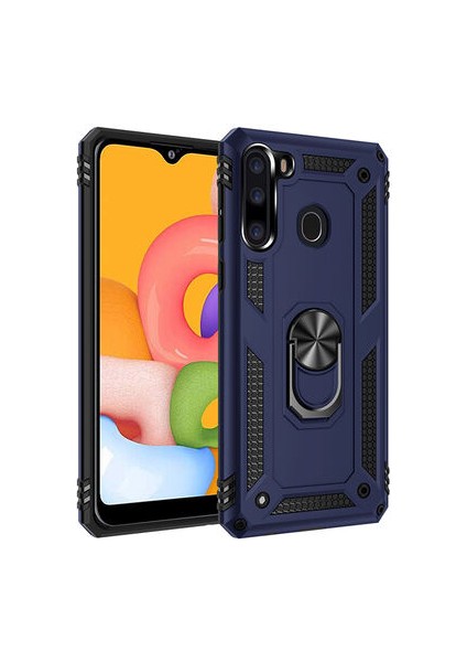 Samsung Galaxy A21 Kılıf Tam Koruma Çift Katmanlı Ibiza Sert Silikon Kapak