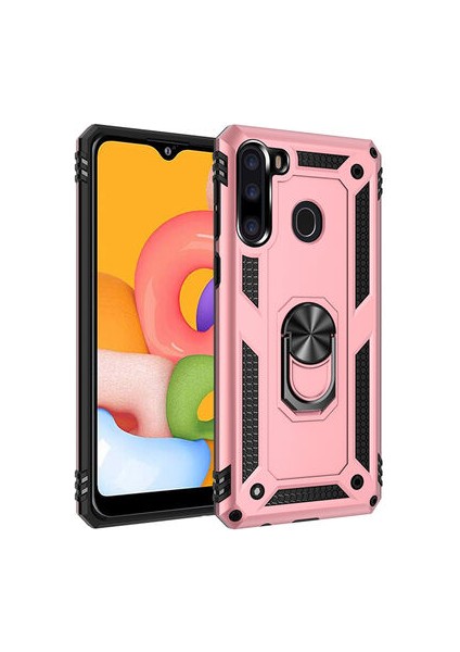 Samsung Galaxy A21 Kılıf Tam Koruma Çift Katmanlı Ibiza Sert Silikon Kapak