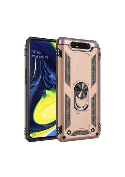 Samsung Galaxy A80 Çift Katmanlı ve Yüzüklü Tam Koruma Vega Premium Kılıf