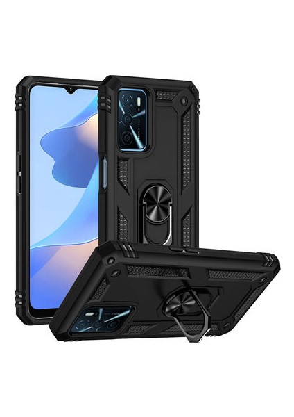 Oppo A16 Kılıf Tam Koruma Çift Katmanlı Ibiza Sert Silikon Kapak