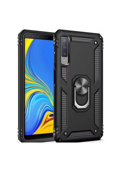 Samsung Galaxy A7 2018 Çift Katmanlı ve Yüzüklü Tam Koruma Vega Premium Kılıf