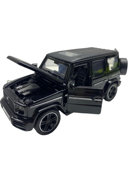 Mercedes G63 Jip Metal Oyuncak Araba Sesli G 63 Jip Işıklı Çek Bırak Model Araç 15-Cm