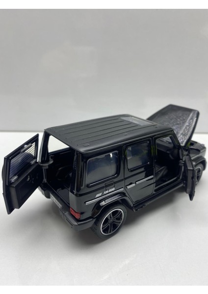 Mercedes G63 Jip Metal Oyuncak Araba Sesli G 63 Jip Işıklı Çek Bırak Model Araç 15-Cm