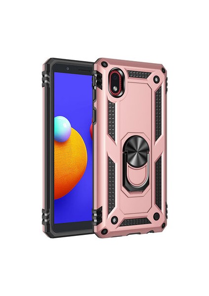 Samsung Galaxy A01 Core Çift Katmanlı ve Yüzüklü Tam Koruma Vega Premium Kılıf