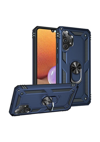 Samsung Galaxy A32 4G Çift Katmanlı ve Yüzüklü Tam Koruma Vega Premium Kılıf