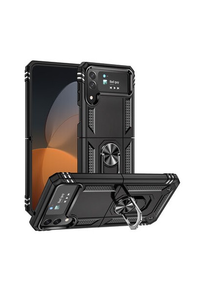 Samsung Galaxy Z Flip 4 Kılıf Tam Koruma Çift Katmanlı Ibiza Sert Silikon Kapak